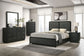 Cavelle 51-inch Upholstered Eastern King Panel Bed Black