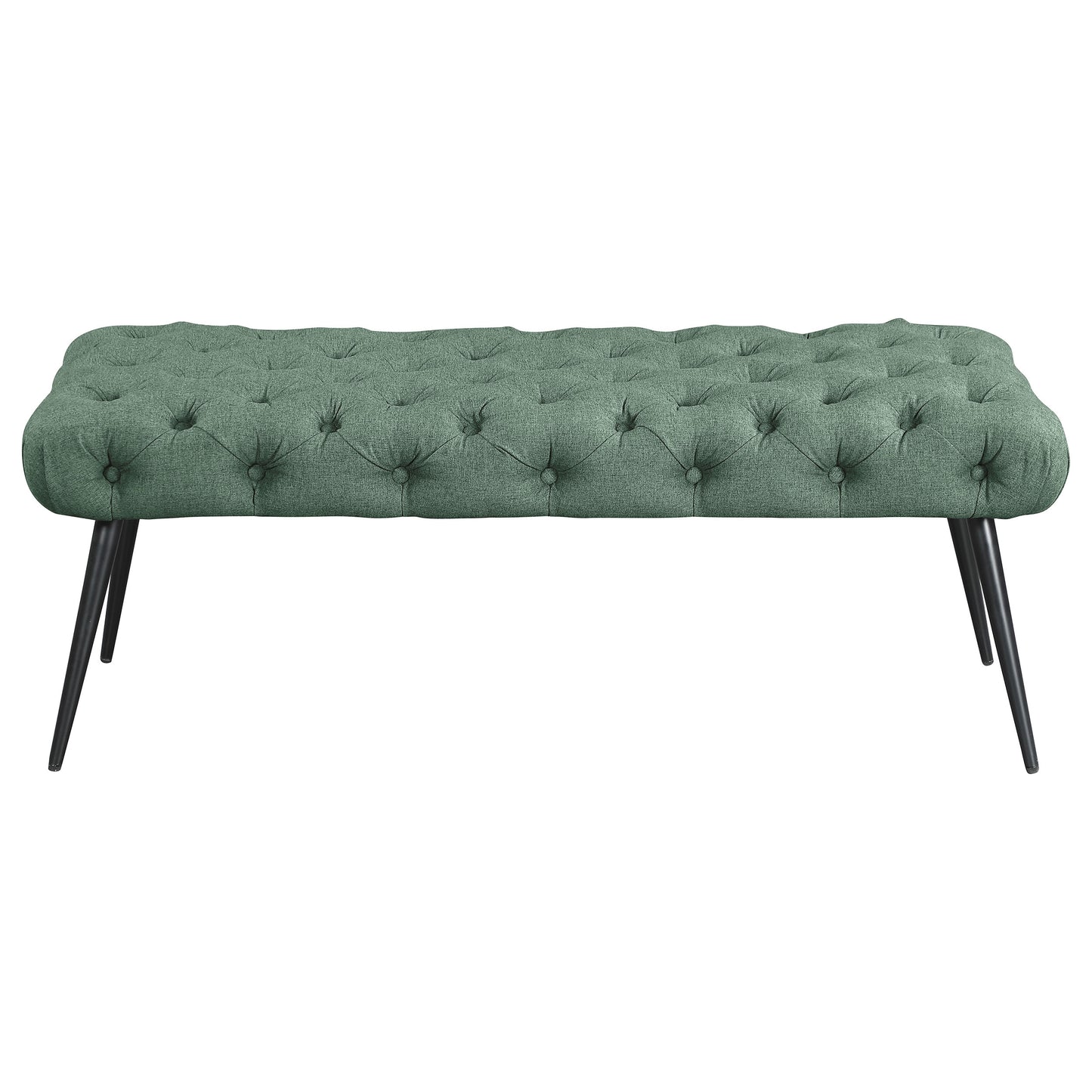 Ella Upholstered Tufted Bench Metal Legs Teal