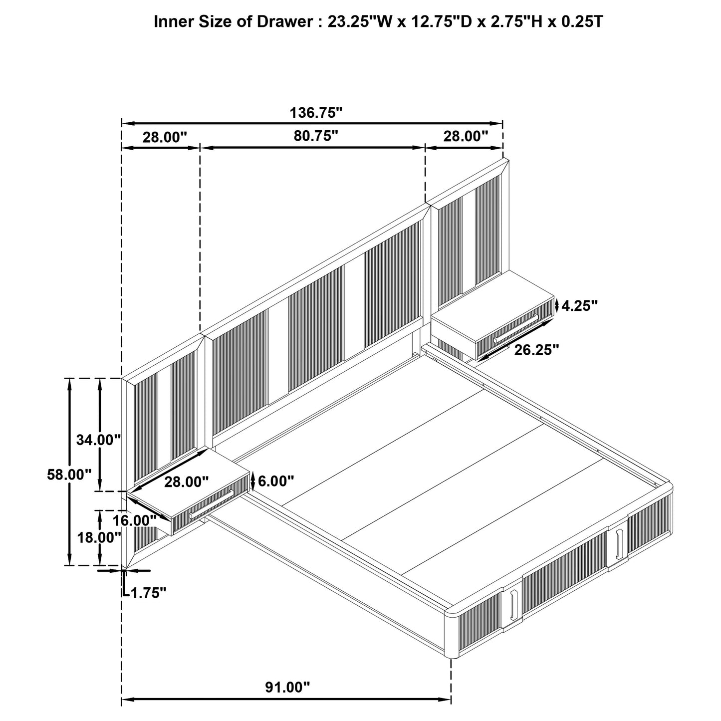 Terrace 5-piece California King Panel Bedroom Set Ash Brown