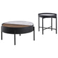 Ozella 2-piece Round Coffee and End Table Set Sandy Black