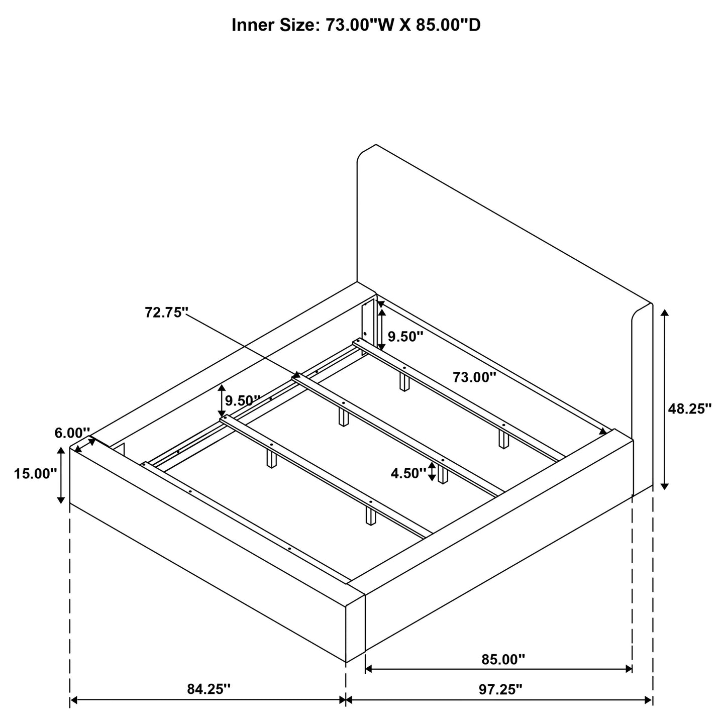 Rebecca Faux Fur Upholstered California King Bed Cream