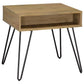 Fanning 2-piece Lift Top Coffee and End Table Set Golden Oak