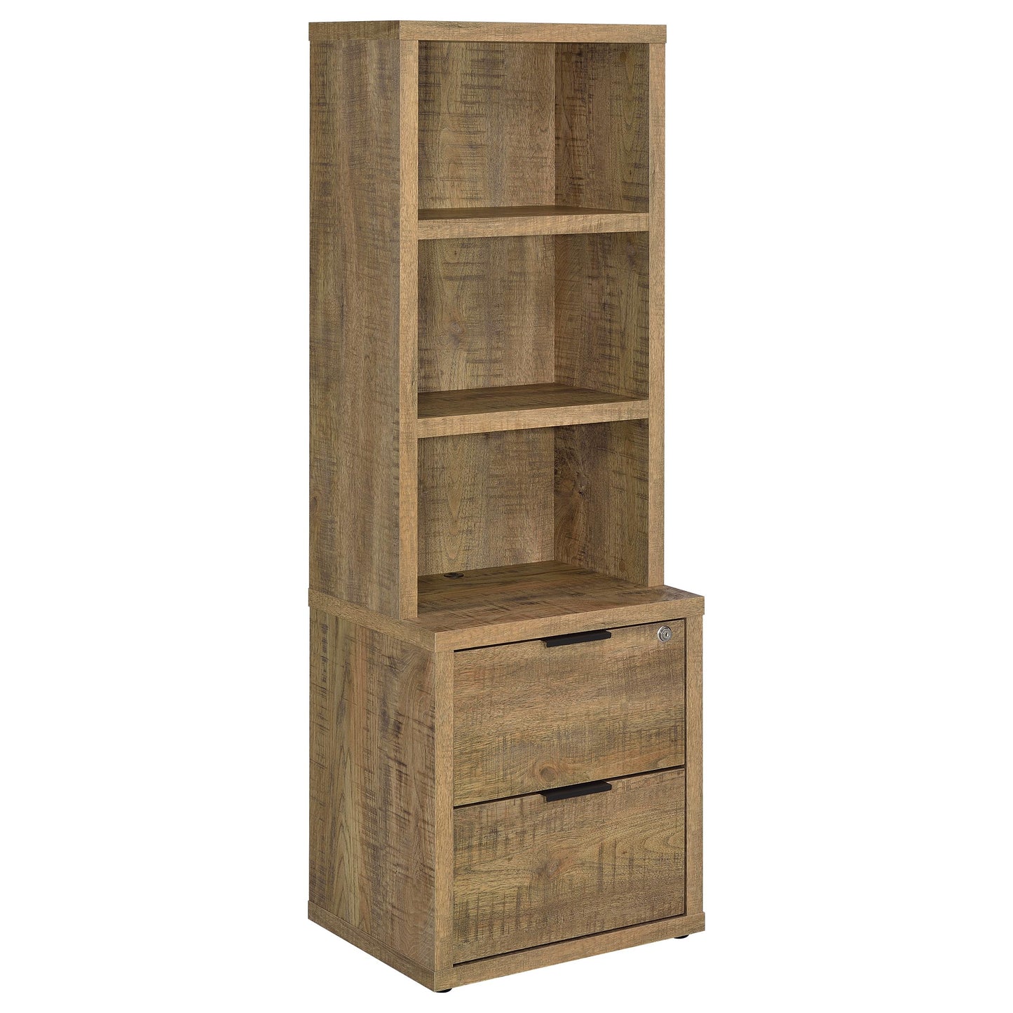 Westpark 3-shelf Bookcase USB and Lockable Drawer Mango