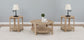 Fowler 3-piece Round Coffee and End Table Set Natural