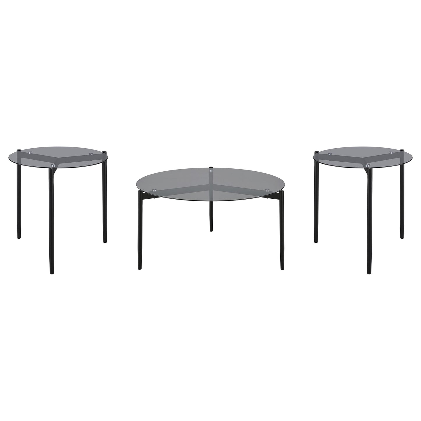 Rosalie 3-piece Round Coffee and End Table Set Grey