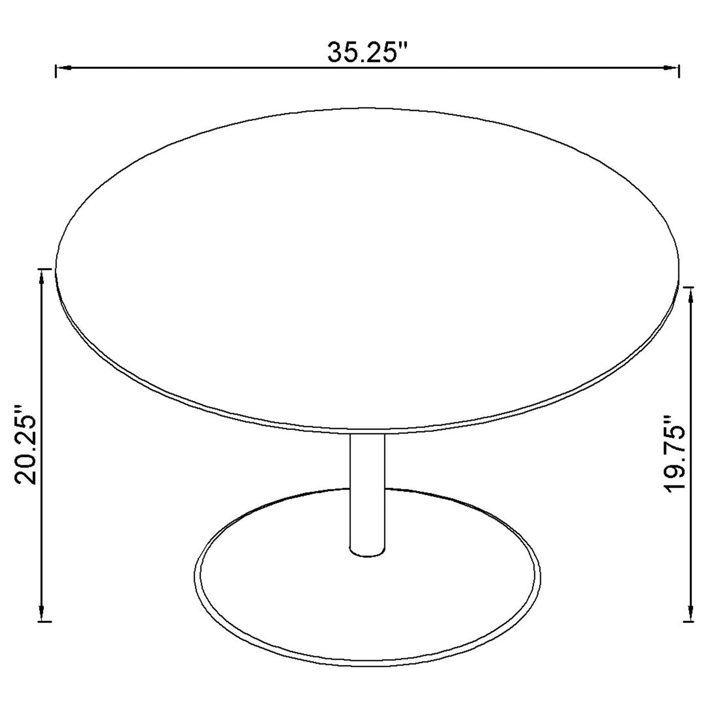 Ganso 2-piece Round Glass Top Coffee and End Table Set Black
