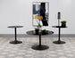 Ganso 3-piece Round Glass Top Coffee and End Table Set Black