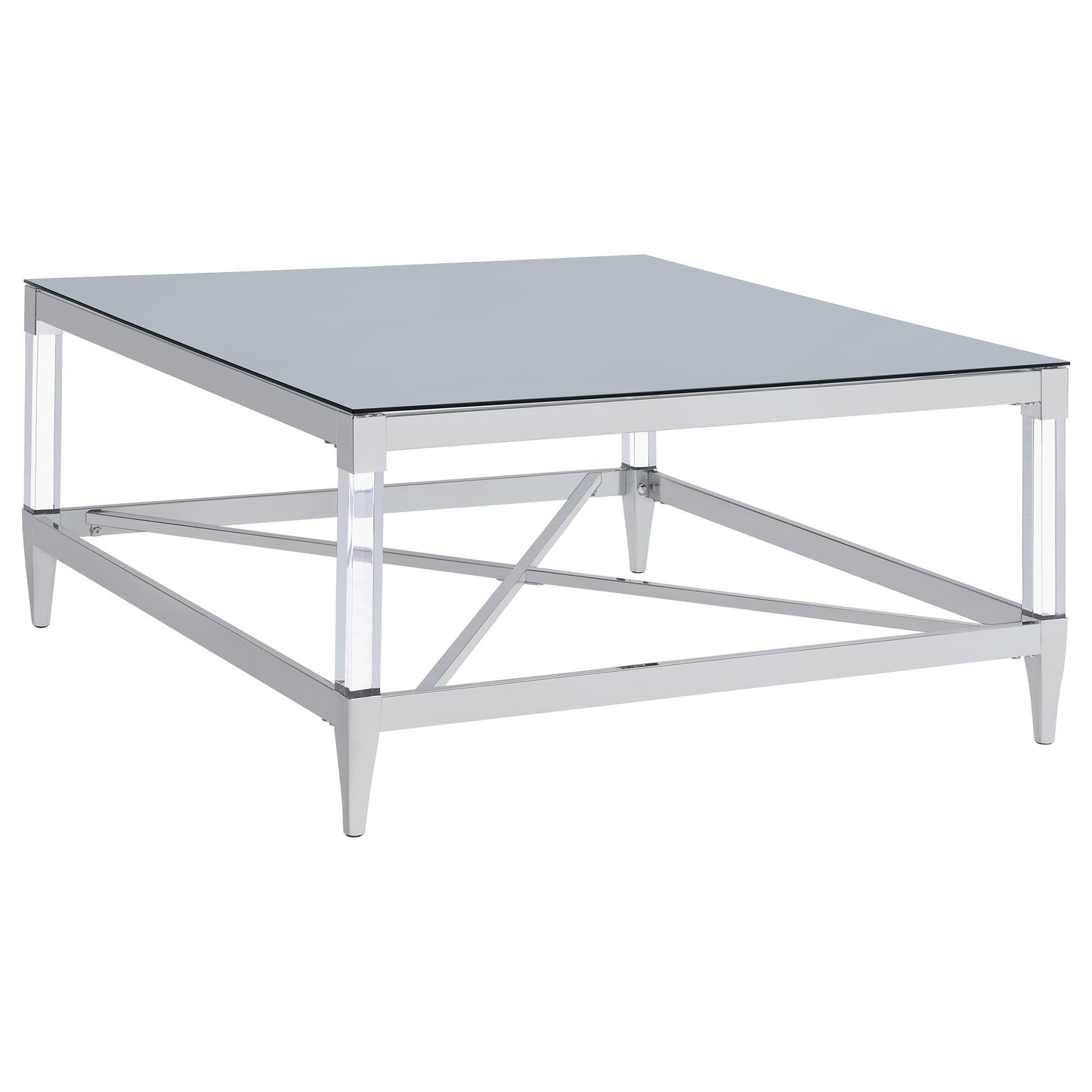 Lindley 2-piece Square Coffee and End Table Set Chrome