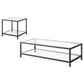 Trini 2-piece Coffee and End Table Set Black Nickel
