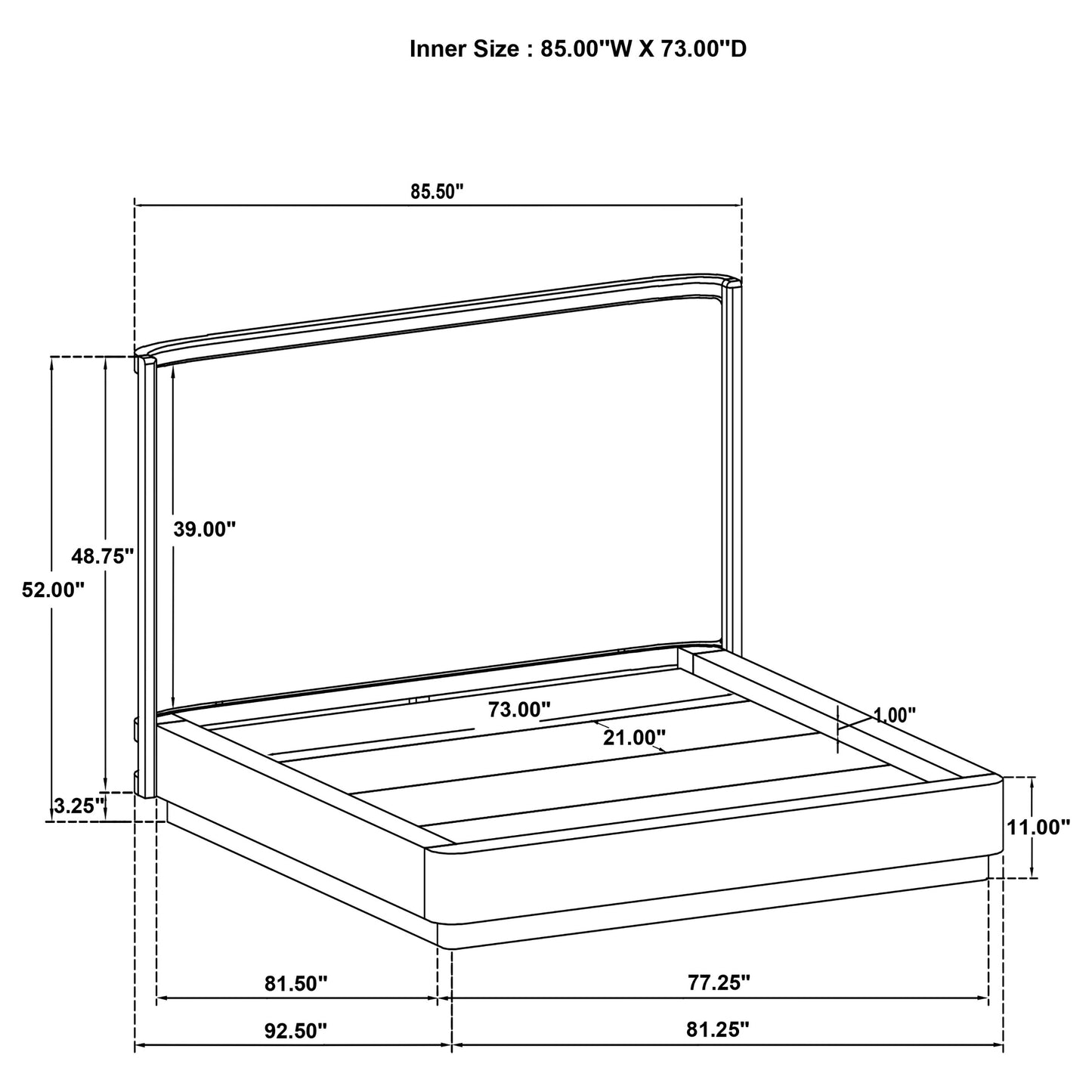 Kailani 52-inch California King Wingback Bed Beige Oak