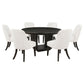 Leandro 7-piece Round Dining Table Set Burnished Black