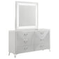 Cassia 6-drawer Dresser Cabinet with Mirror White High Gloss