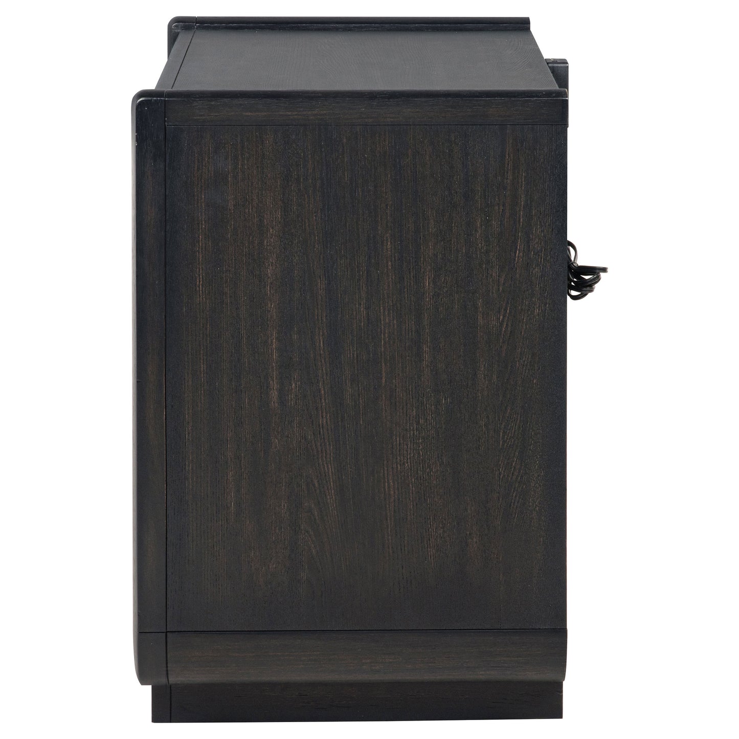 Leandro 2-drawer LED Nightstand with USB Burnished Black