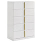 Ines 5-drawer Bedroom Chest of Drawers White High Gloss