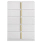 Ines 5-drawer Bedroom Chest of Drawers White High Gloss