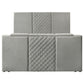 Tara 61-inch Upholstered Eastern King Panel TV Bed Grey