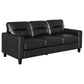 Scotland 3-piece Faux Leather Upholstered Sofa Set Black