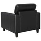 Scotland 3-piece Faux Leather Upholstered Sofa Set Black