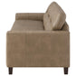 Scotland Faux Leather Upholstered Track Arm Sofa Brown