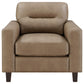 Scotland Faux Leather Upholstered Track Arm Chair Brown