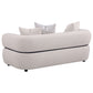 Jeanette 3-piece Fabric Upholstered Round Arm Sofa Set Beige