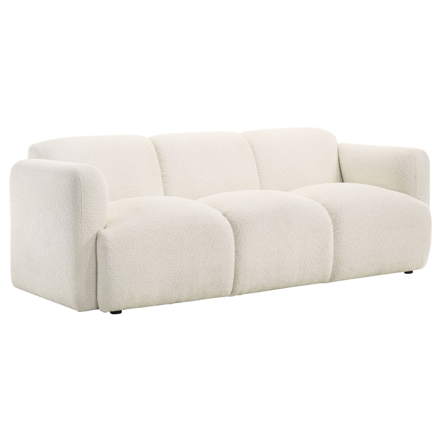 Dorset 2-piece Upholstered Round Track Arm Sofa Set White