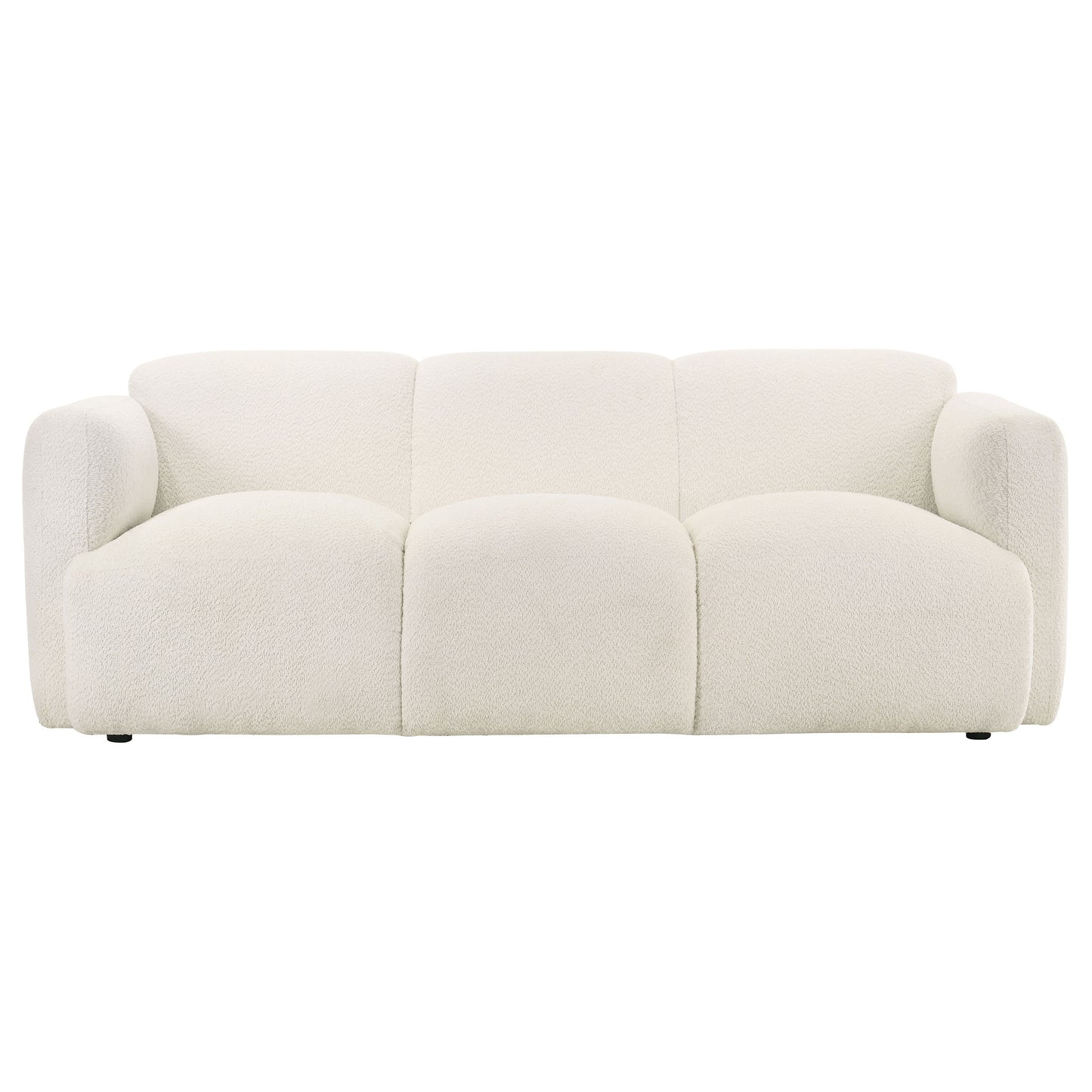 Dorset 3-piece Upholstered Round Track Arm Sofa Set White