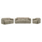 Dorset 3-piece Upholstered Round Track Arm Sofa Set Brown