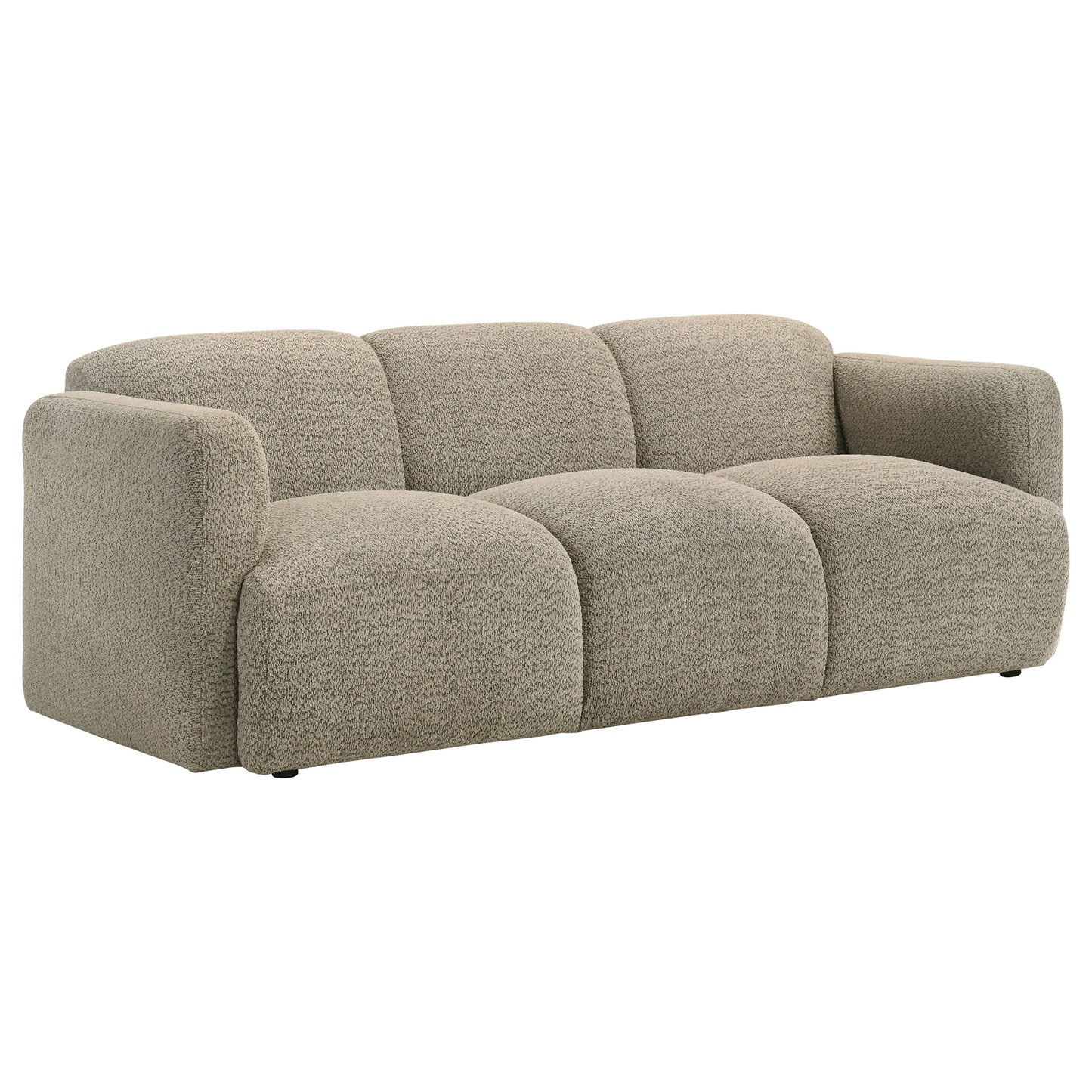 Dorset 3-piece Upholstered Round Track Arm Sofa Set Brown