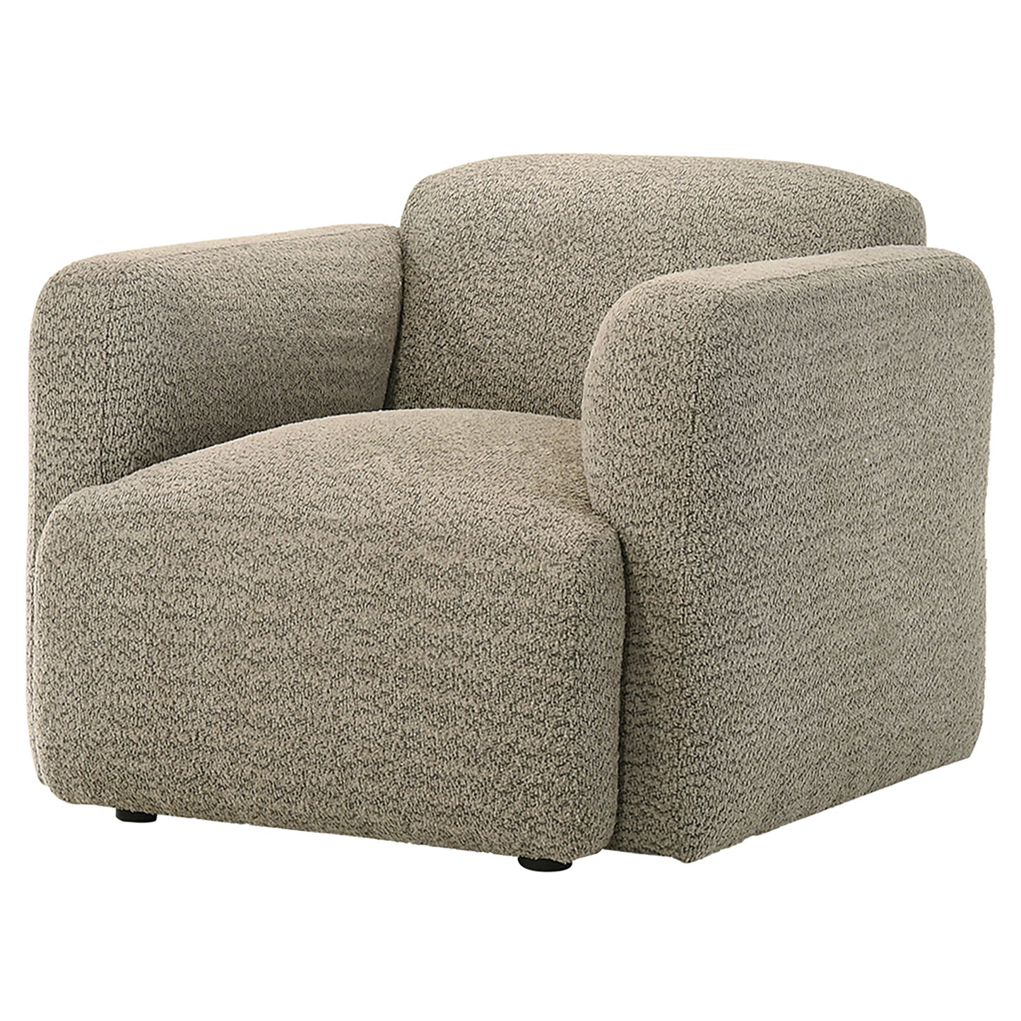 Dorset Fabric Upholstered Round Track Arm Accent Chair Brown