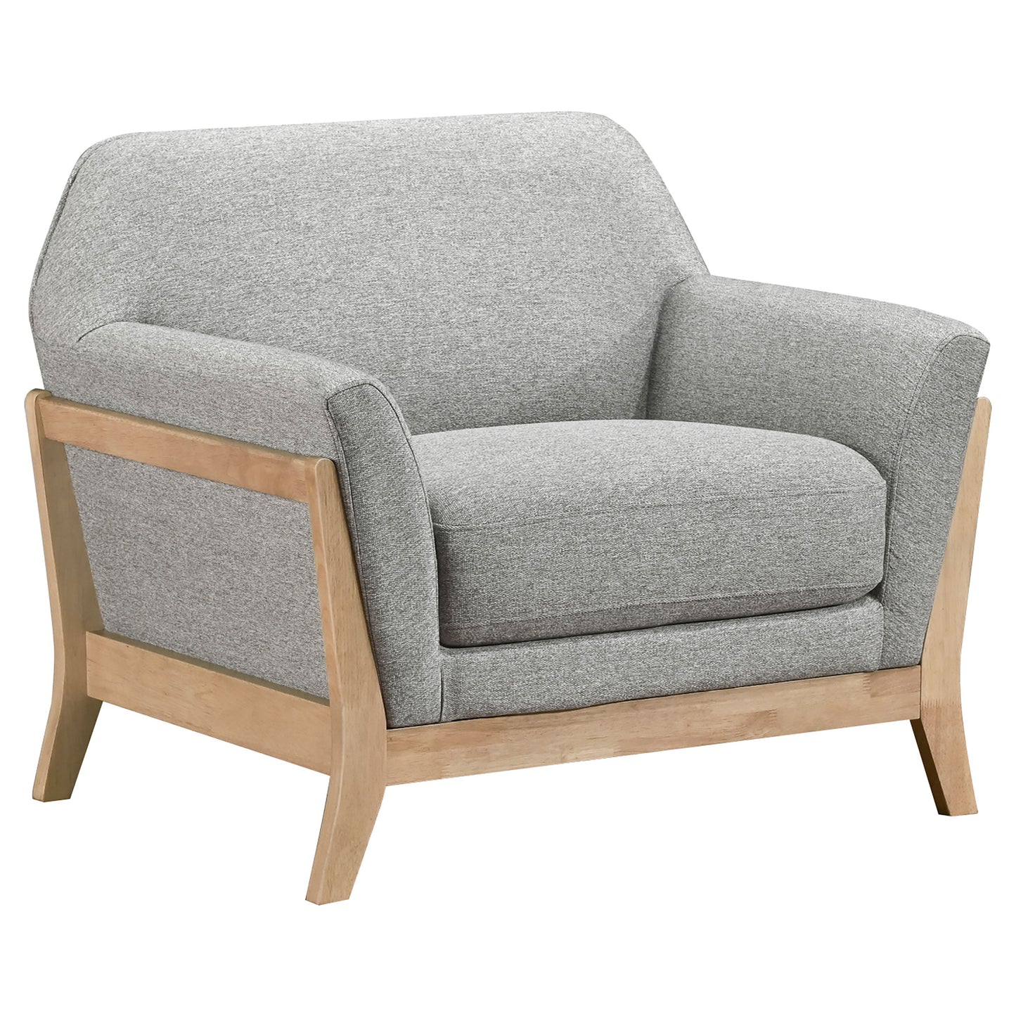 Vaughn Fabric Upholstered Flared Arm Accent Chair Grey