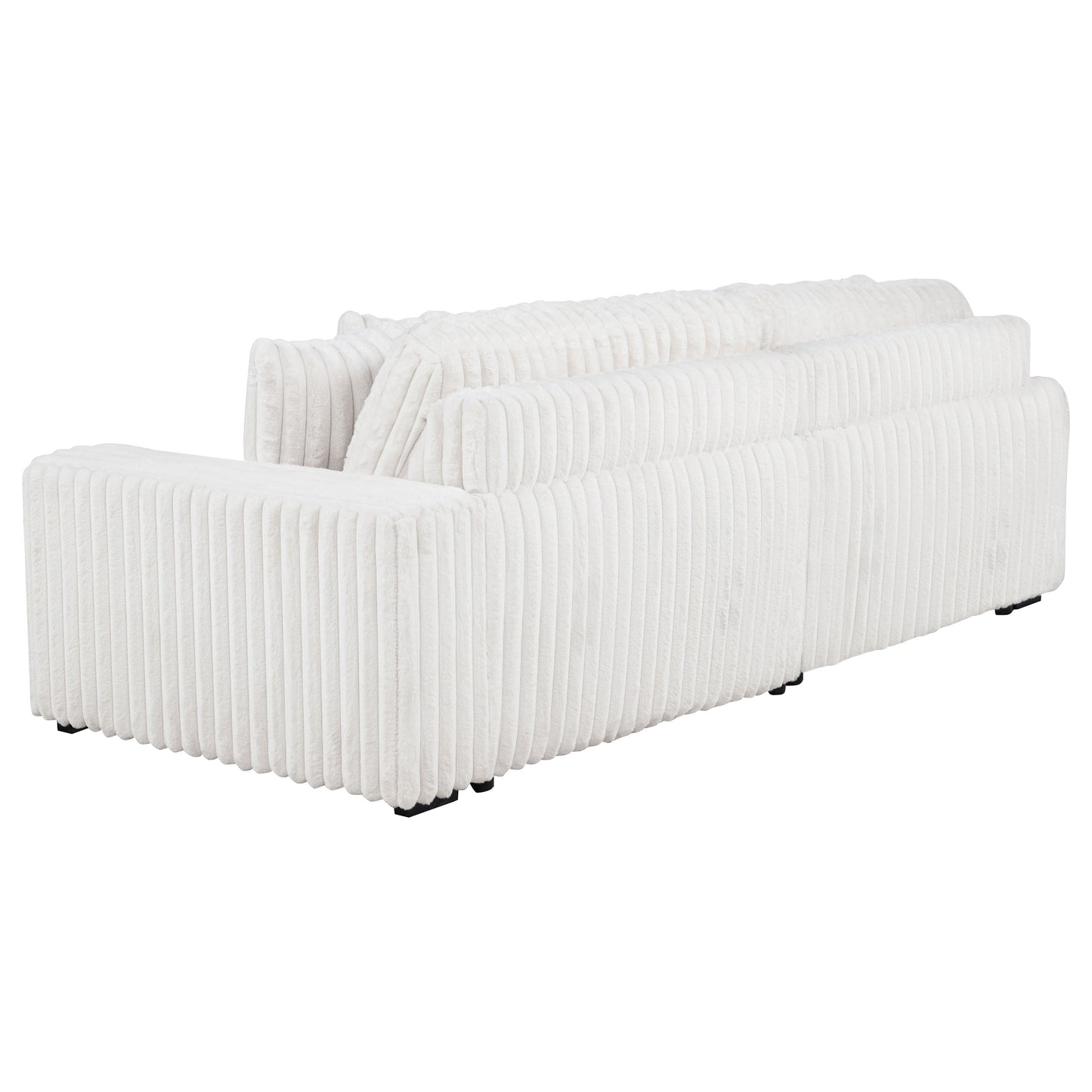 Jacana Corduroy Upholstered Dual Power Chaise Sofa Ivory