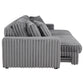 Jacana Corduroy Upholstered Dual Power Chaise Sofa Grey