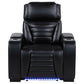 Zuma Faux Leather Upholstered Dual Power LED Recliner Black