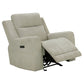 Kennett Chenille Upholstered Power Recliner Chair Ivory