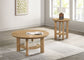 Ottowa 36-inch Round Wood Cocktail Coffee Table Light Oak
