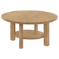 Ottowa 3-piece Round Wood Coffee Table Set Washed Oak