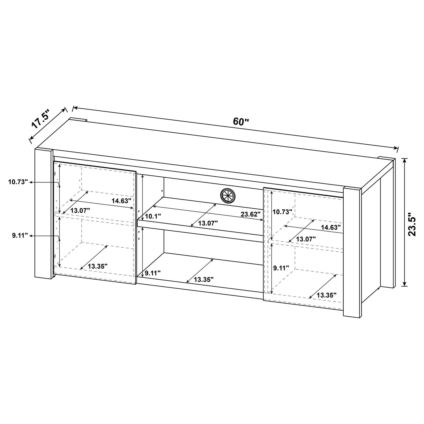 Laurelton 60-inch 2-door TV Stand Media Console Light Oak