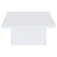 Devar Square Engineered Wood Coffee Table White High Gloss