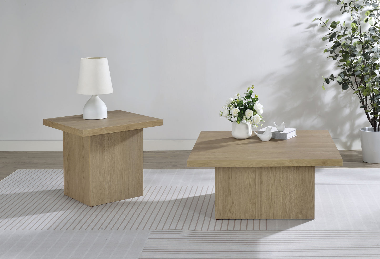 Devar Square Engineered Wood Cocktail Coffee Table Latte
