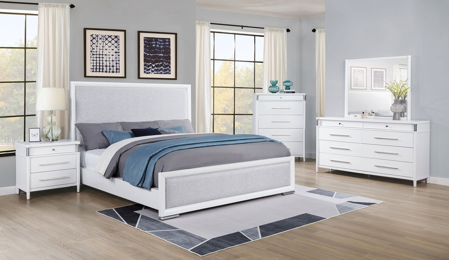 Gracemont 57-inch Queen Panel Bed Grey and White