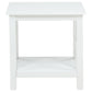 Skyview Square Pine Wood Side End Table with Shelf White