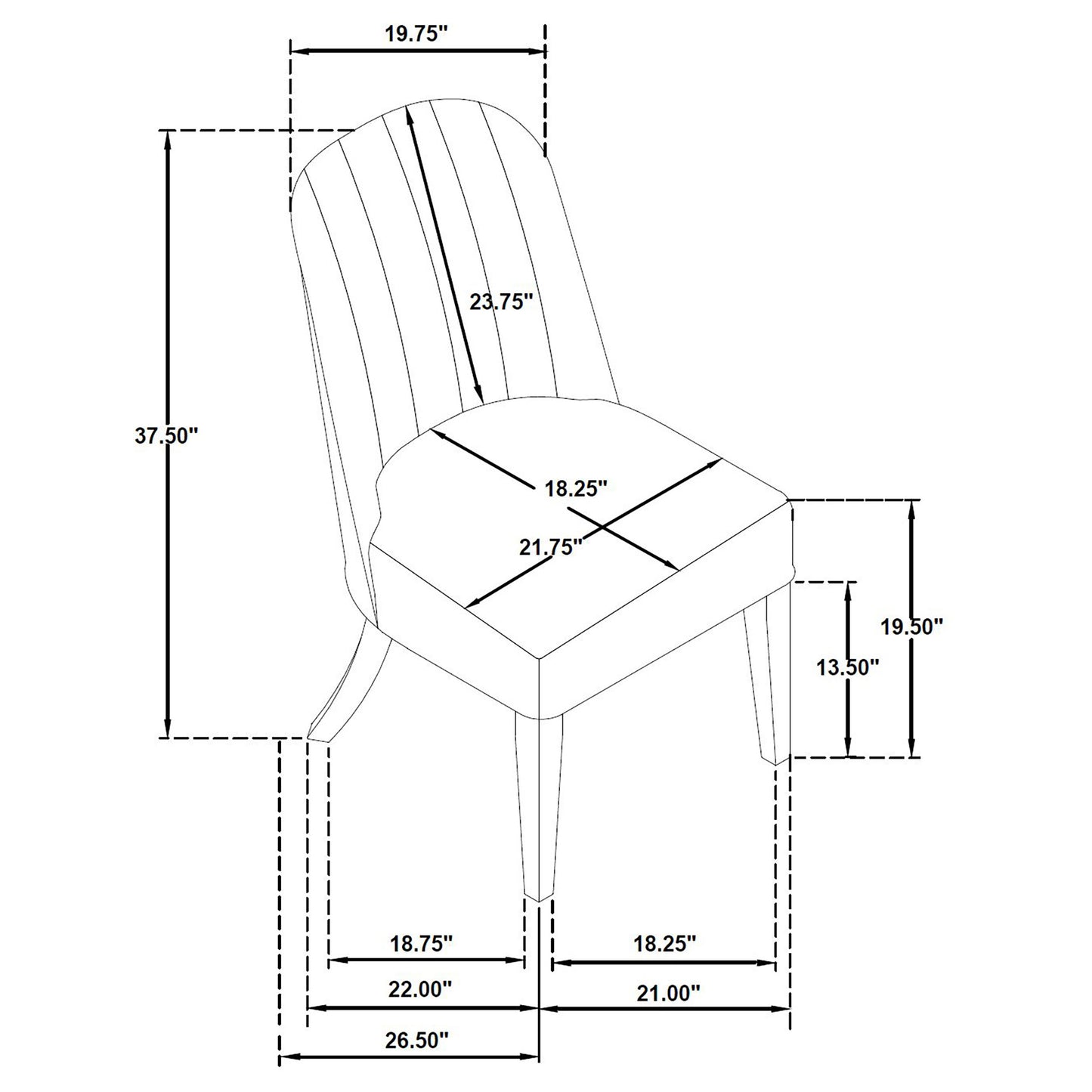 Leandro Upholstered Dining Side Chair Cream (Set of 2)