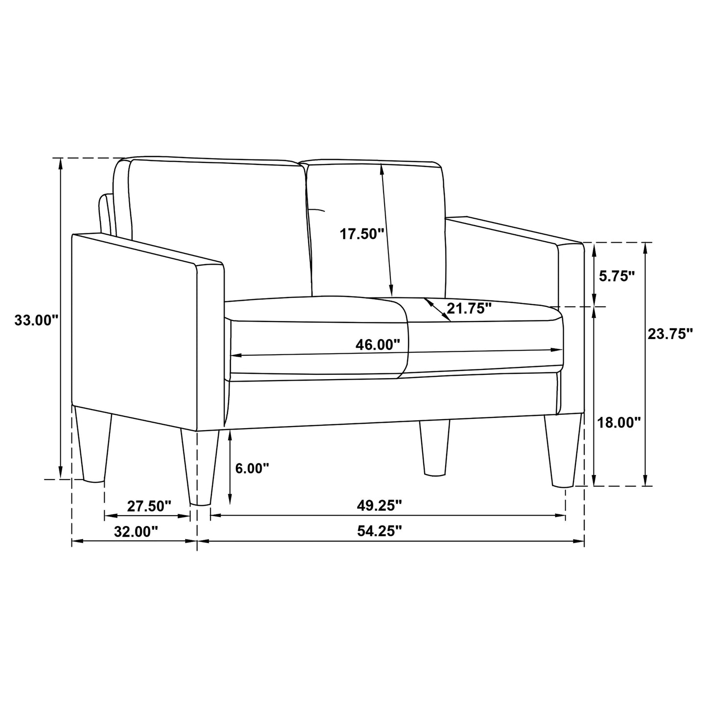 Ruth 3-piece Fabric Upholstered Track Arm Sofa Rust Red