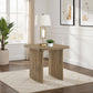 Adina Square Wood Side End Table Distressed Light Brown