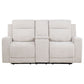 Kennett Chenille Upholstered Power Reclining Loveseat Ivory