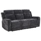 Kennett 3-piece Chenille Power Reclining Sofa Set Dark Grey
