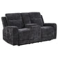 Kennett 3-piece Chenille Power Reclining Sofa Set Dark Grey