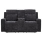 Kennett Chenille Upholstered Power Reclining Loveseat Grey