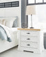 Ashbryn King Panel Storage Bed with Mirrored Dresser and Nightstand